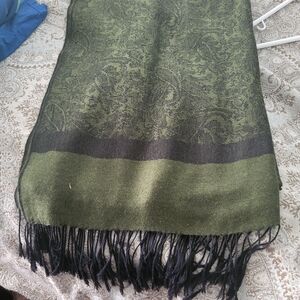 Green and Black Paisley Scarf